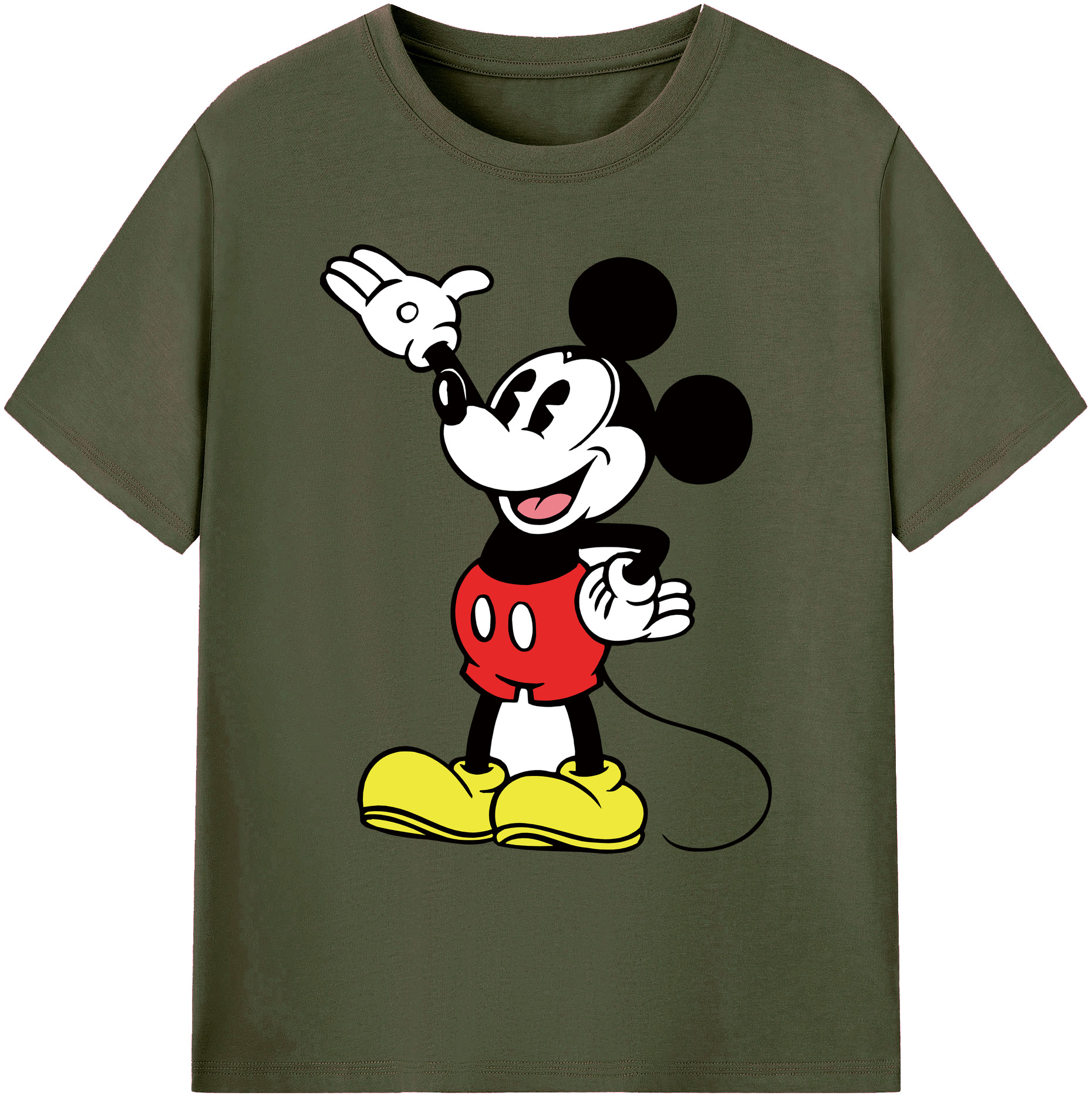 ミッキーマウス Mickey Mouse 綿100％ メンズ半袖Tシャツ｜肌触りやわらか＆通気性